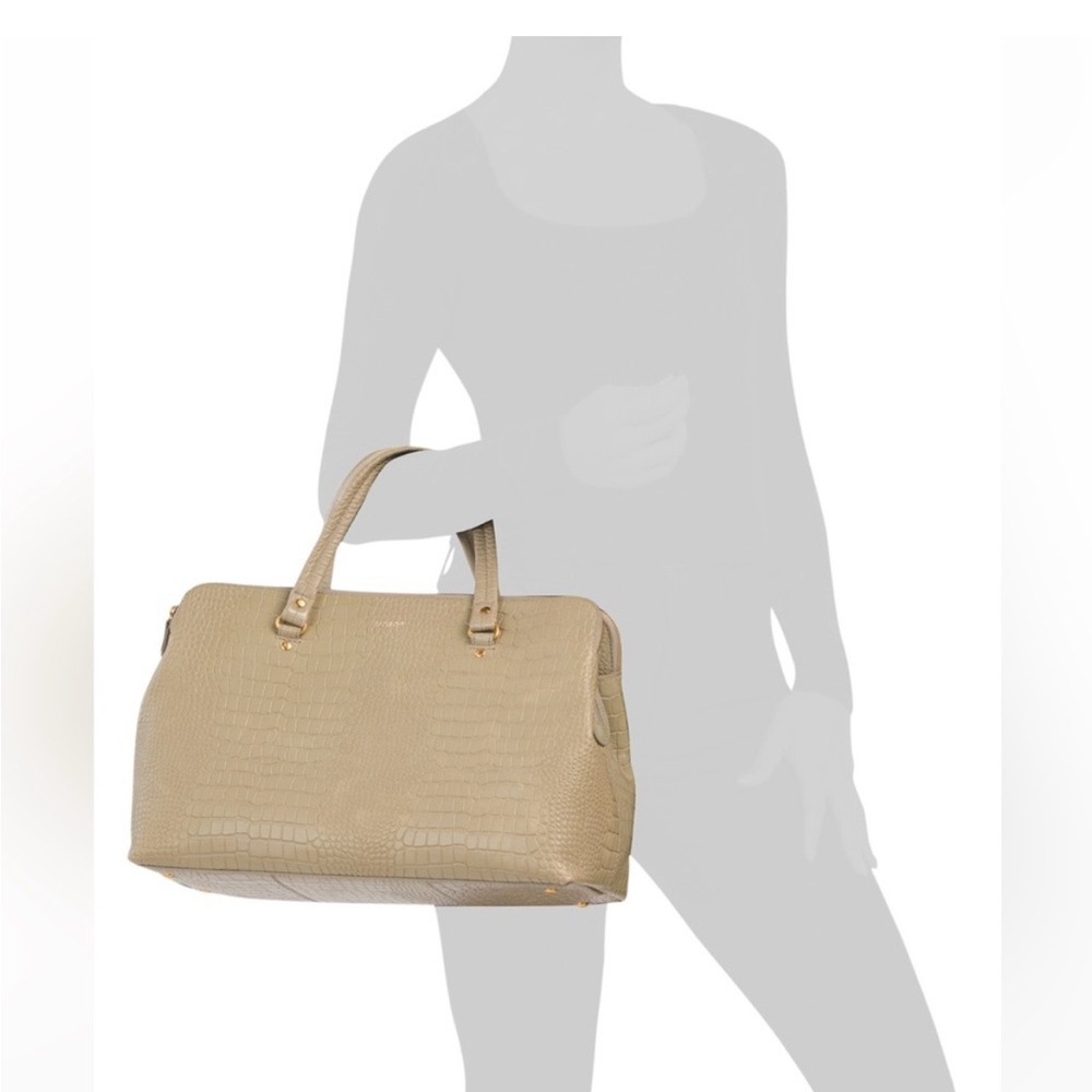 LouLou Leather Grey/Beige Crocodile-Embossed Handbag Satchel - Picture 11 of 11